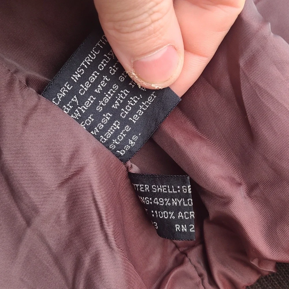 MEMBERS ONLY Dark Brown Leather Moto Racer Mens 46 XL Full Zip Jacket‎ VTG RARE - Picture 11 of 11